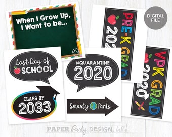 Preschool Graduation Printable Photo Prop Set, Pre-K Grad Photo Props, Graduation Photo Prop Set, Preschool Graduate Photo Prop File Set