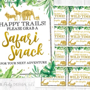 Wild ONE Birthday Favor Tags, Golden Safari Party Printable Tags, WildONE 8&quot; x 10&quot; Favor Sign and Tag Set, WildONE Birthday, Safari Party
