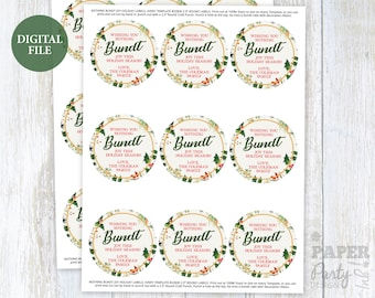 Ausdruckbare Weihnachts-Kuchenanhänger, Weihnachts-Kuchen-Geschenkanhänger, personalisierte 2,5" Druckbare Weihnachtsgeschenk-Tags, 2,5" Weihnachtsgeschenk-Tags