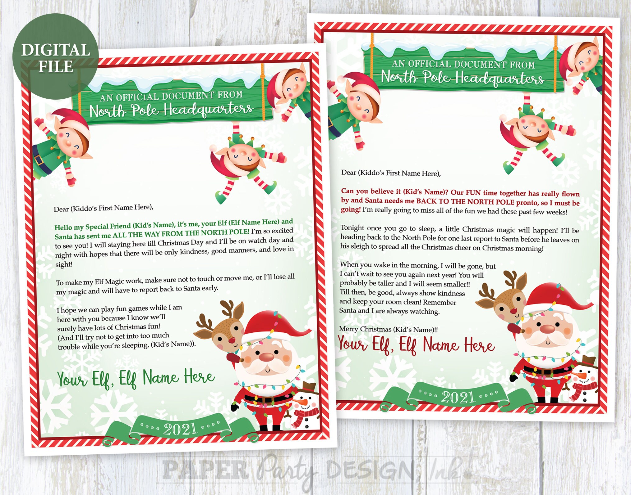 Printable Personalized Christmas Elf Letter and Adoption - Etsy