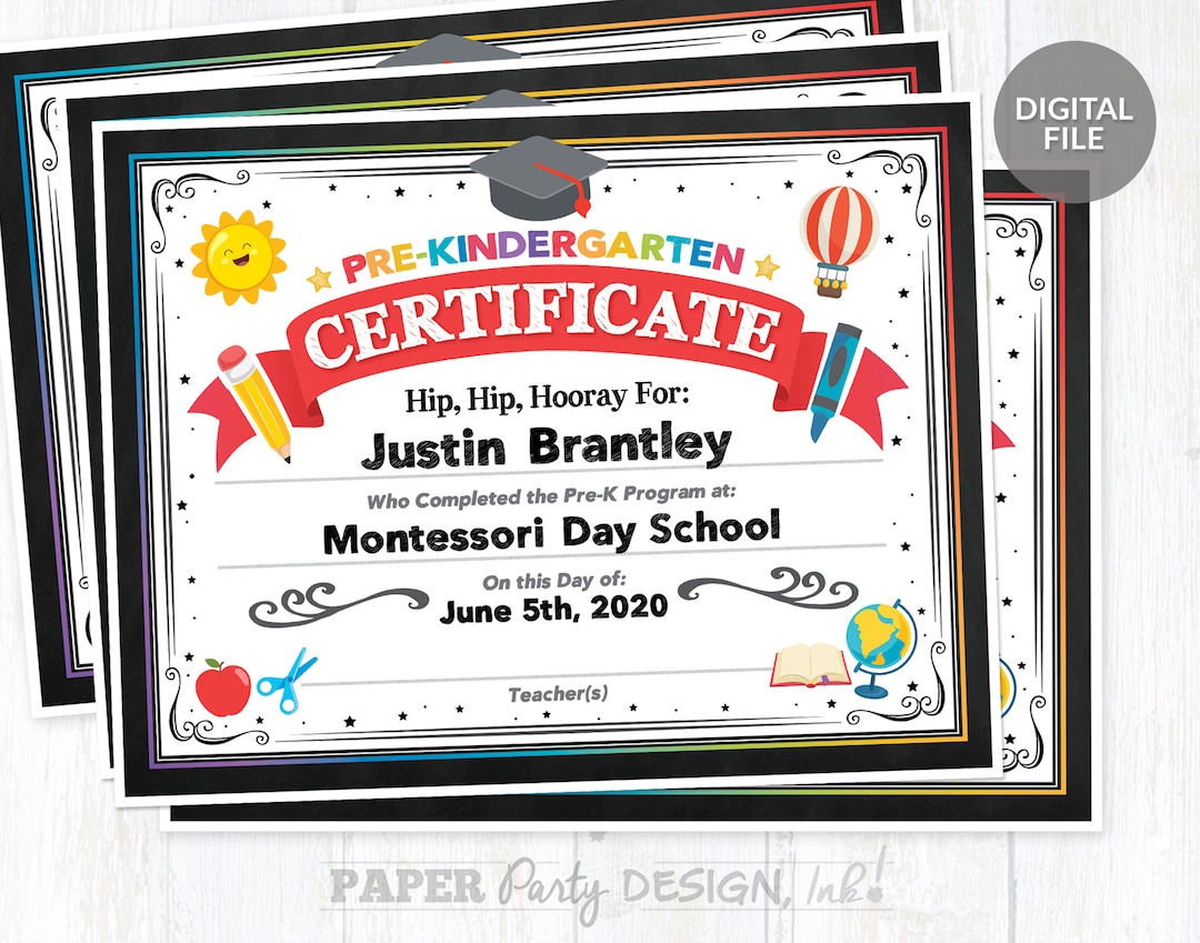 Classroom Pack Printable Prek Graduation Certificates, Pre-k