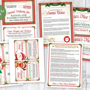 Personalized Christmas Eve Box Printable DIY Kit, Digital Christmas Eve Box, Letter from Santa, Nice List Certificates, Holiday Bag Toppers