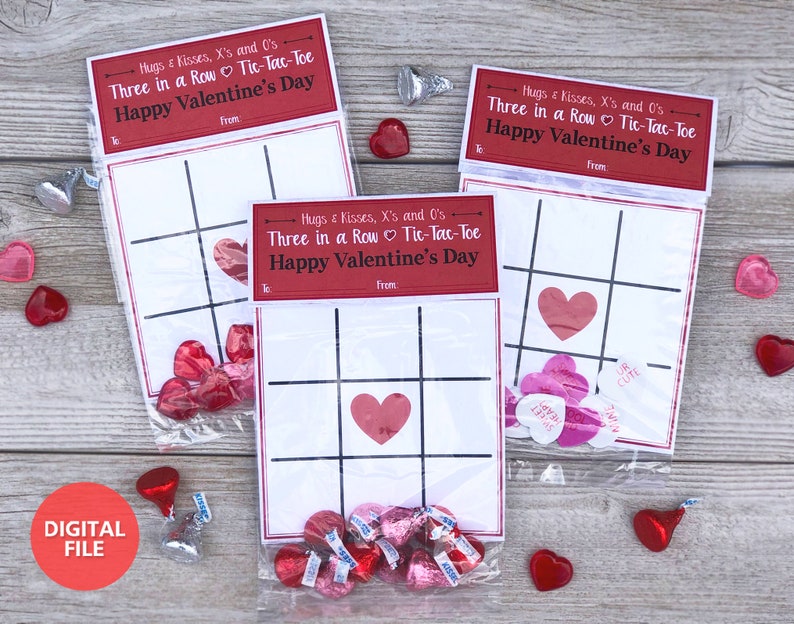 Printable Valentine's Day Tic Tac Toe Cards, Valentine Tic Tac Toe Card & Bag Topper, Kids Valentine Printables, Tic Tac Toe Valentine Game image 6