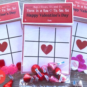 Printable Valentine's Day Tic Tac Toe Cards, Valentine Tic Tac Toe Card & Bag Topper, Kids Valentine Printables, Tic Tac Toe Valentine Game image 3