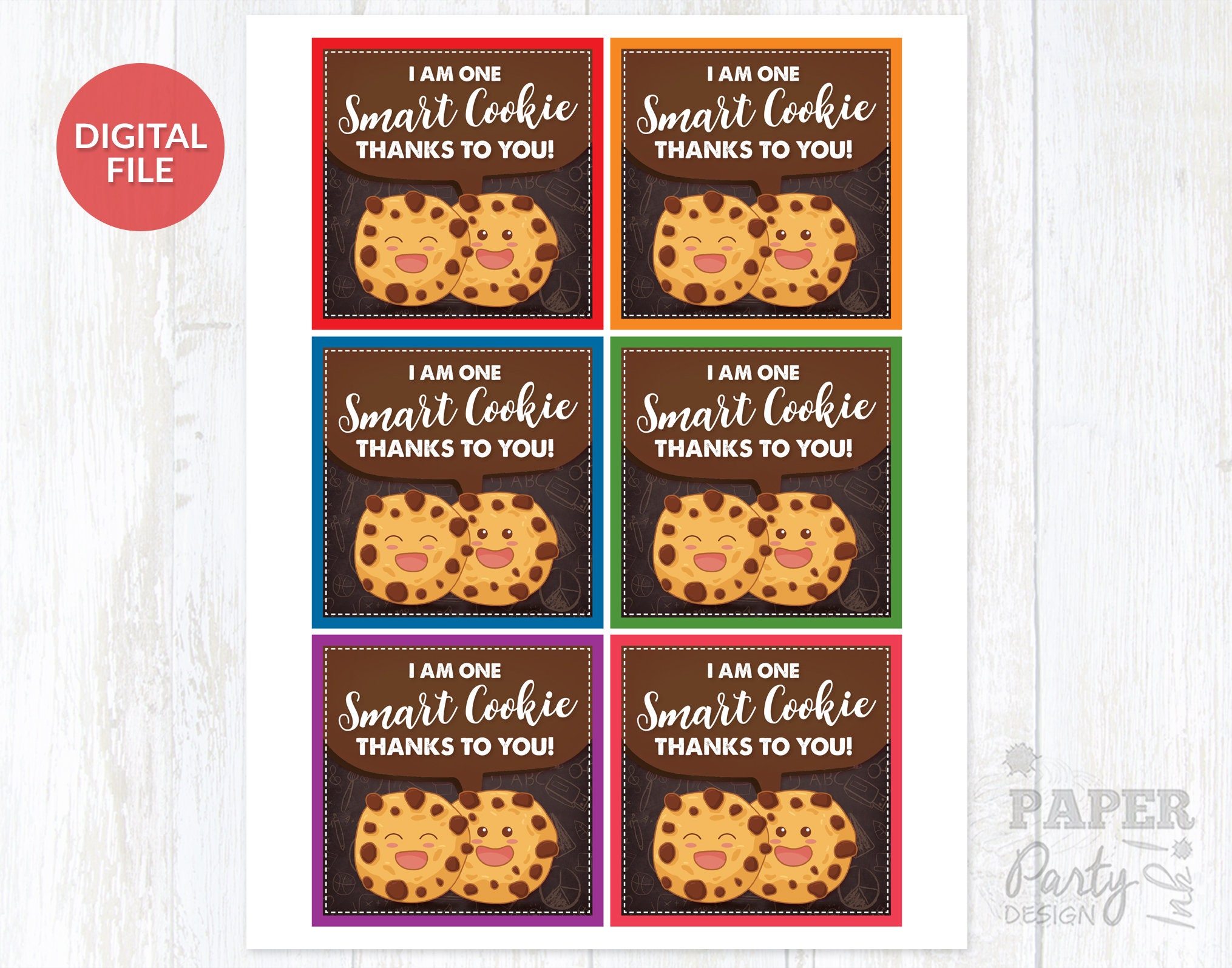 Printable Teacher Appreciation Smart Cookie Tags, Teacher Appreciation ...