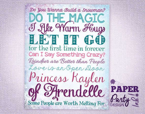 Frozen Birthday Sign 8 X 10 Personalized Frozen Etsy