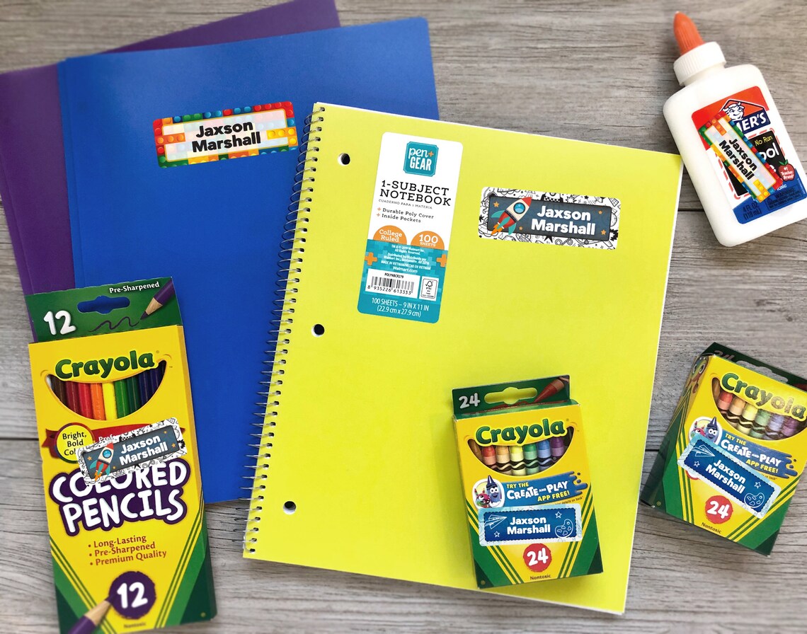 Printable Name Labels for School Personalized Name Stickers Etsy