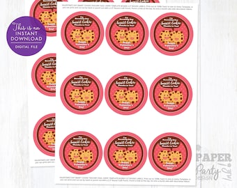 Printable Valentine Teacher Tags, Smart Cookie Valentines Day Gift Tags, Round 2.5" Printable Teacher Cookie Gift Tags, 2.5" Valentine Tags