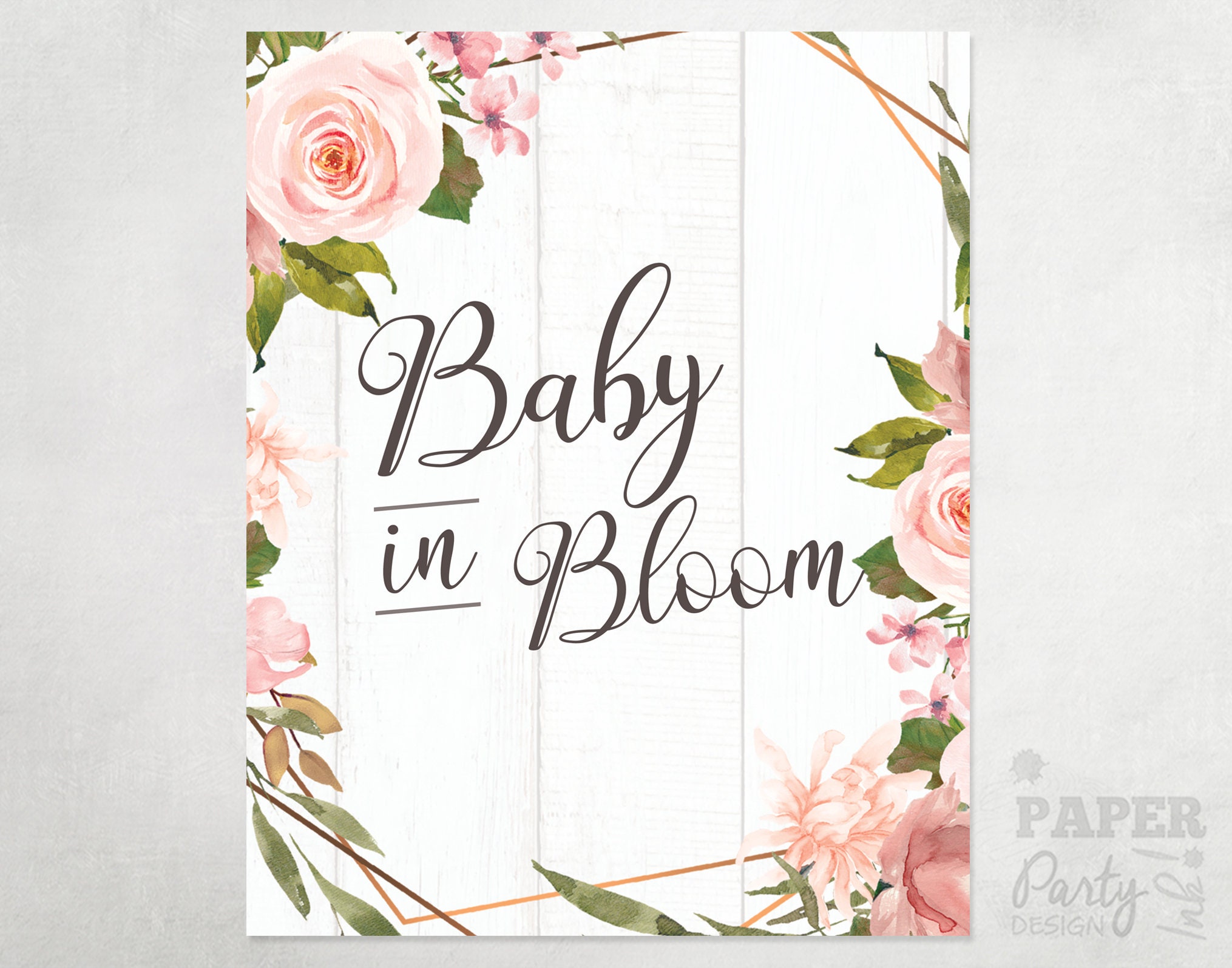 Adesivo in vinile Baby in Bloom: decorazione floreale per baby shower