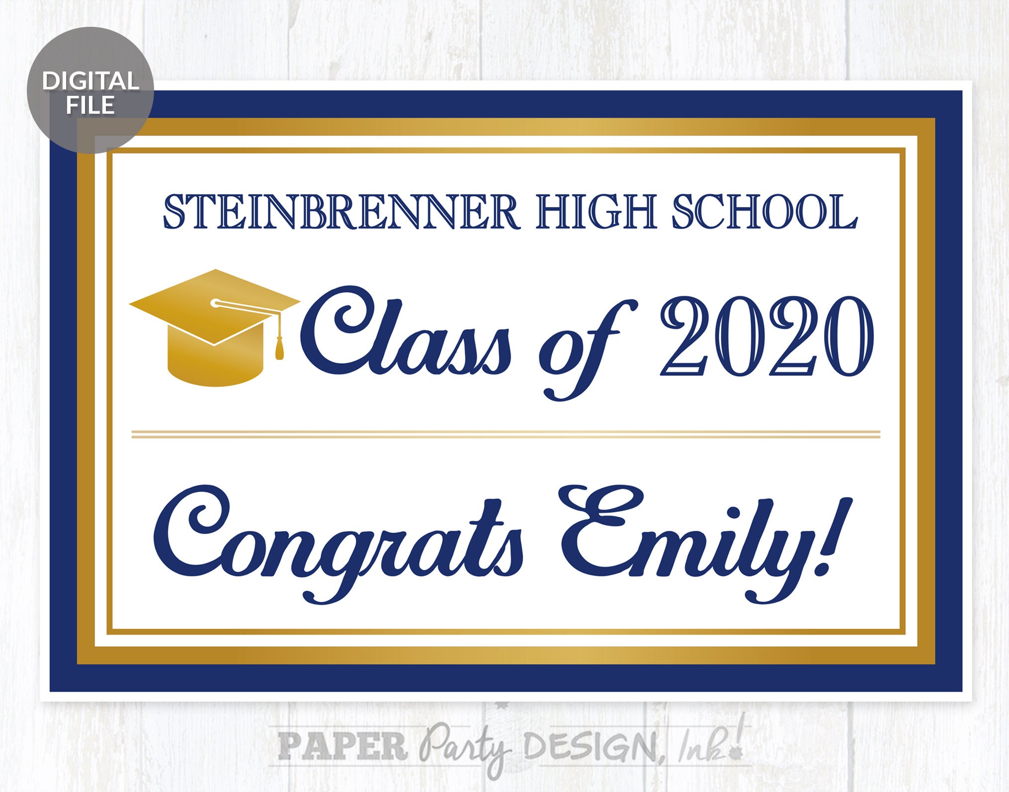 Graduation Class Sign Printable Graduation Sign Set of 2, Senior Class of 2020 Signs, Grad ...