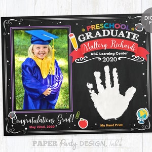 Preschool Graduation Printable Photo Certificate, Pre-K Graduate Photo Keepsake, Pre-K Graduation Picture Keepsake, Preschool Photo Sign