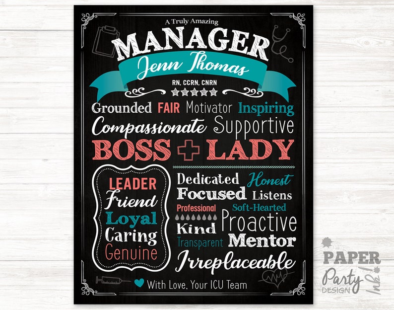 Boss Appreciation Wall Art Manager Appreciation Printable Etsy