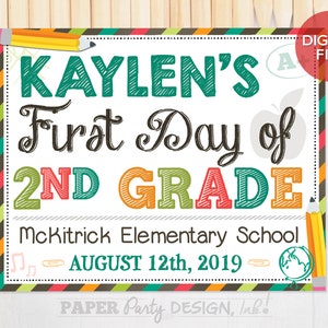 Personalized First Day of School Sign, Whiteboard 8&quot; x 10&quot; First Day School Sign, Digital Back to School Sign, Back to School Printable