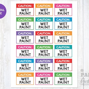 Printable Art Party Wet Paint Food Labels, Paint Party Decorative Labels, Paint Party Wet Paint Printable Stickers, Art Party, Artist Party