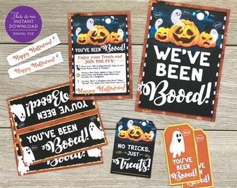 You've Been Booed Instant Download Printable Kit, Printable Booed Signs, Halloween Printables, Halloween Neighbor Gift, Digital Booed Signs