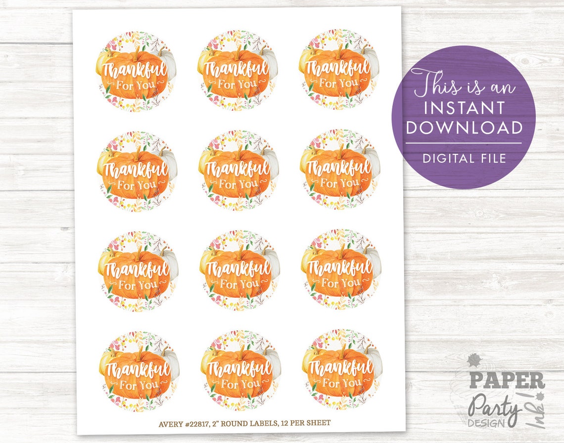 Printable Pumpkin Thank You Tags Thankful Tags 2 | Etsy