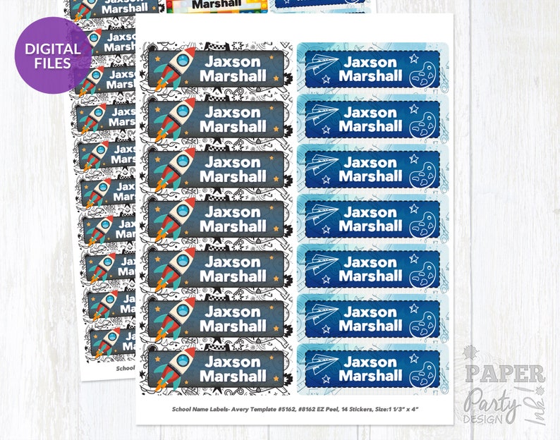 Printable Name Labels For School Personalized Name Stickers Etsy Israel