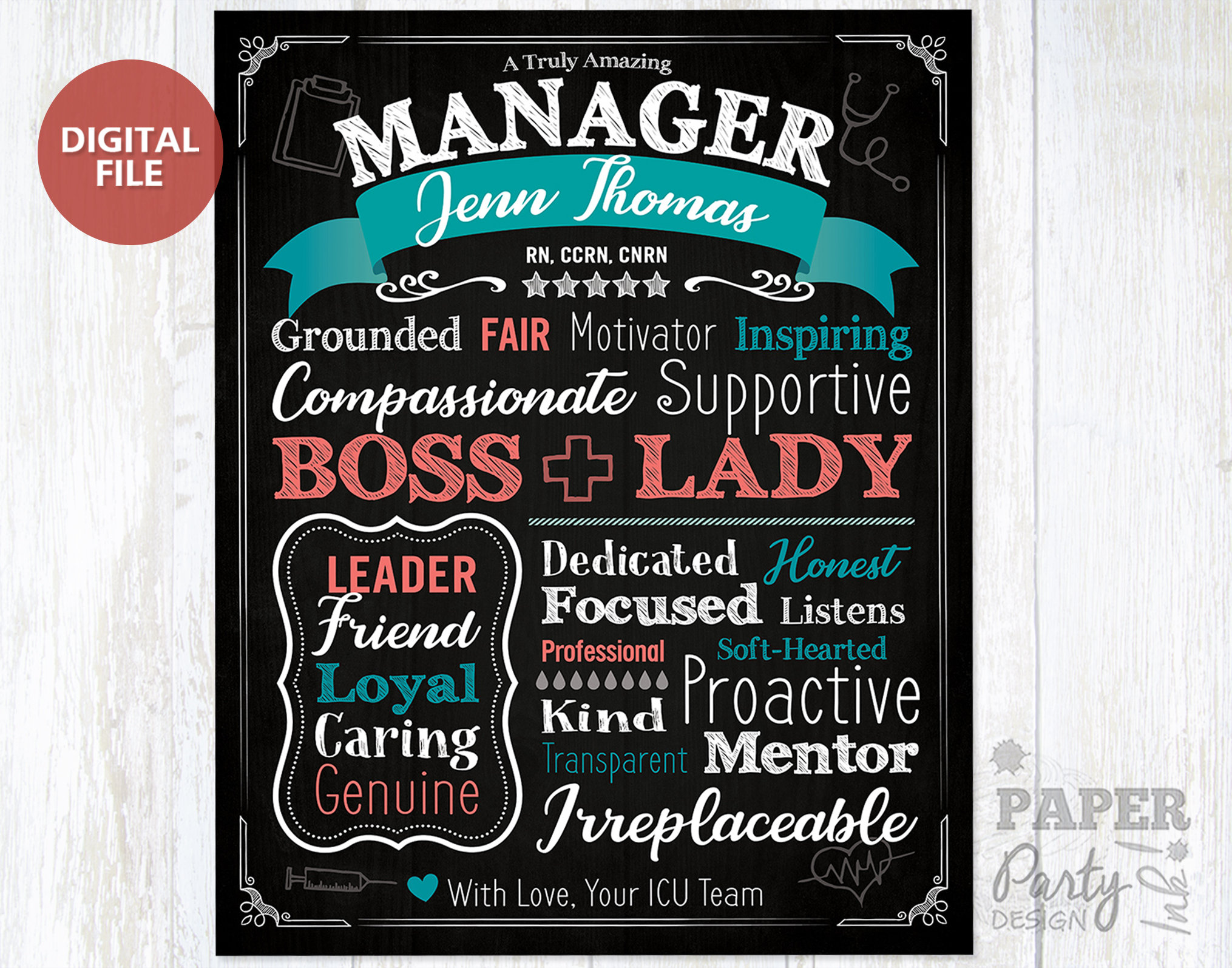 Boss Appreciation Wall Art Manager Appreciation Printable Etsy UK