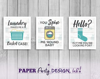 8 "x 10" Laundry Room Sign Trio, Digital Laundry Room Signs, Printable Laundry Room Decor Set of 3, Laundry Room Printable Set