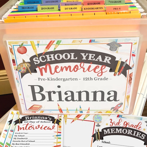Personalized School Memory Box Printable Kit DIY School Etsy