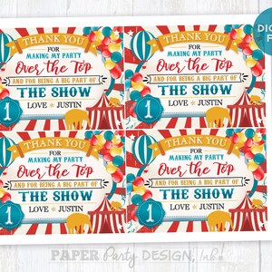 Carnival Birthday Party Favor Stickers, Circus Party Labels, Carnival Party Digital Favor Labels, Circus Birthday Favors, Carnival Party