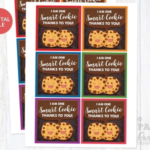 Printable Teacher Appreciation Smart Cookie Tags, Teacher Appreciation ...