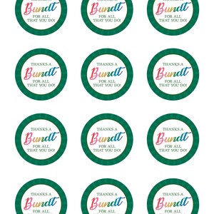 Printable Bundt Cake Thank You Tags, Thanks a Bundt Cake Gift Tags, 2 ...
