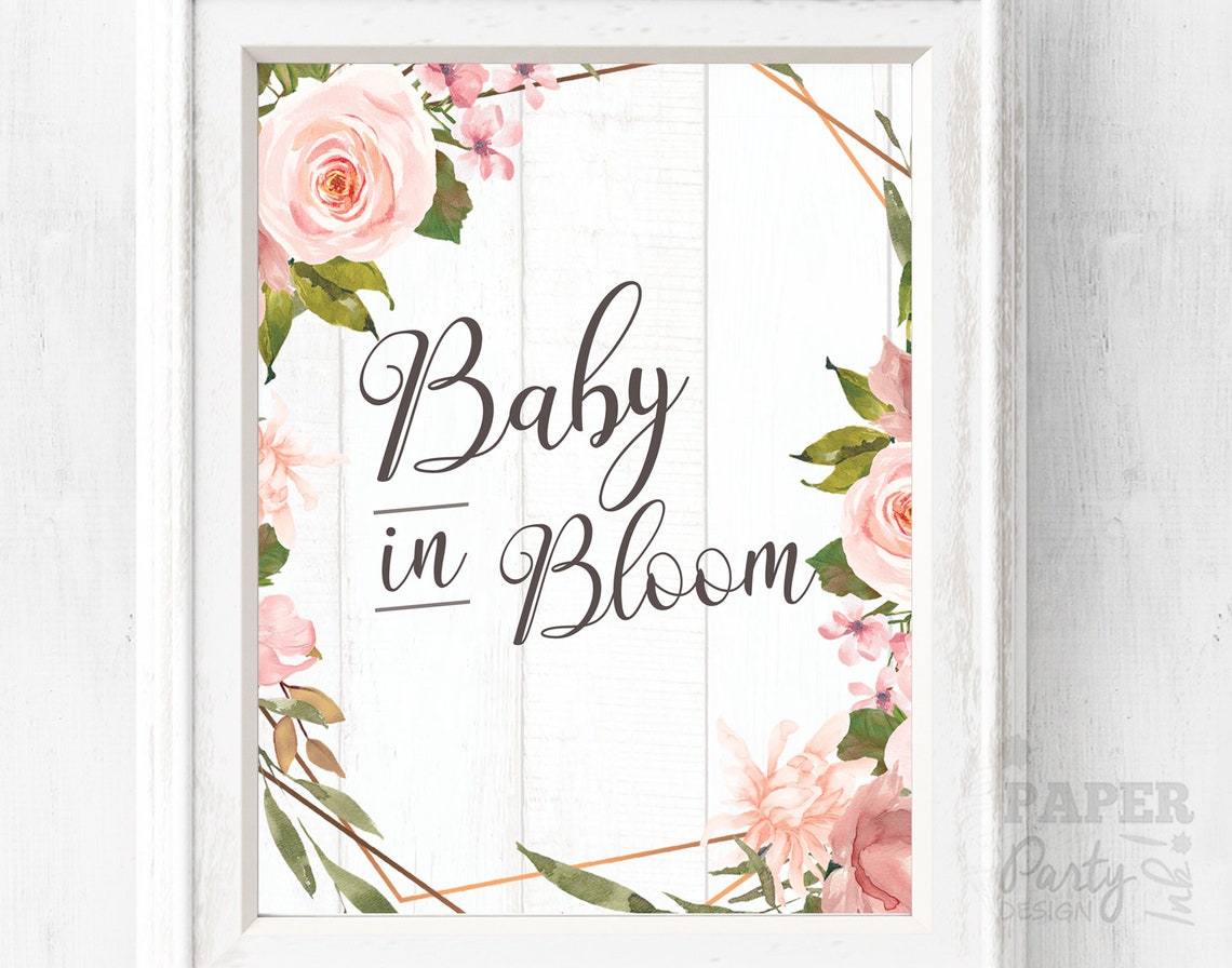 The Flower Blooming Baby Lord Baby in Bloom Shower Sign 8x10 Baby in Bloom Printable Sign - Etsy