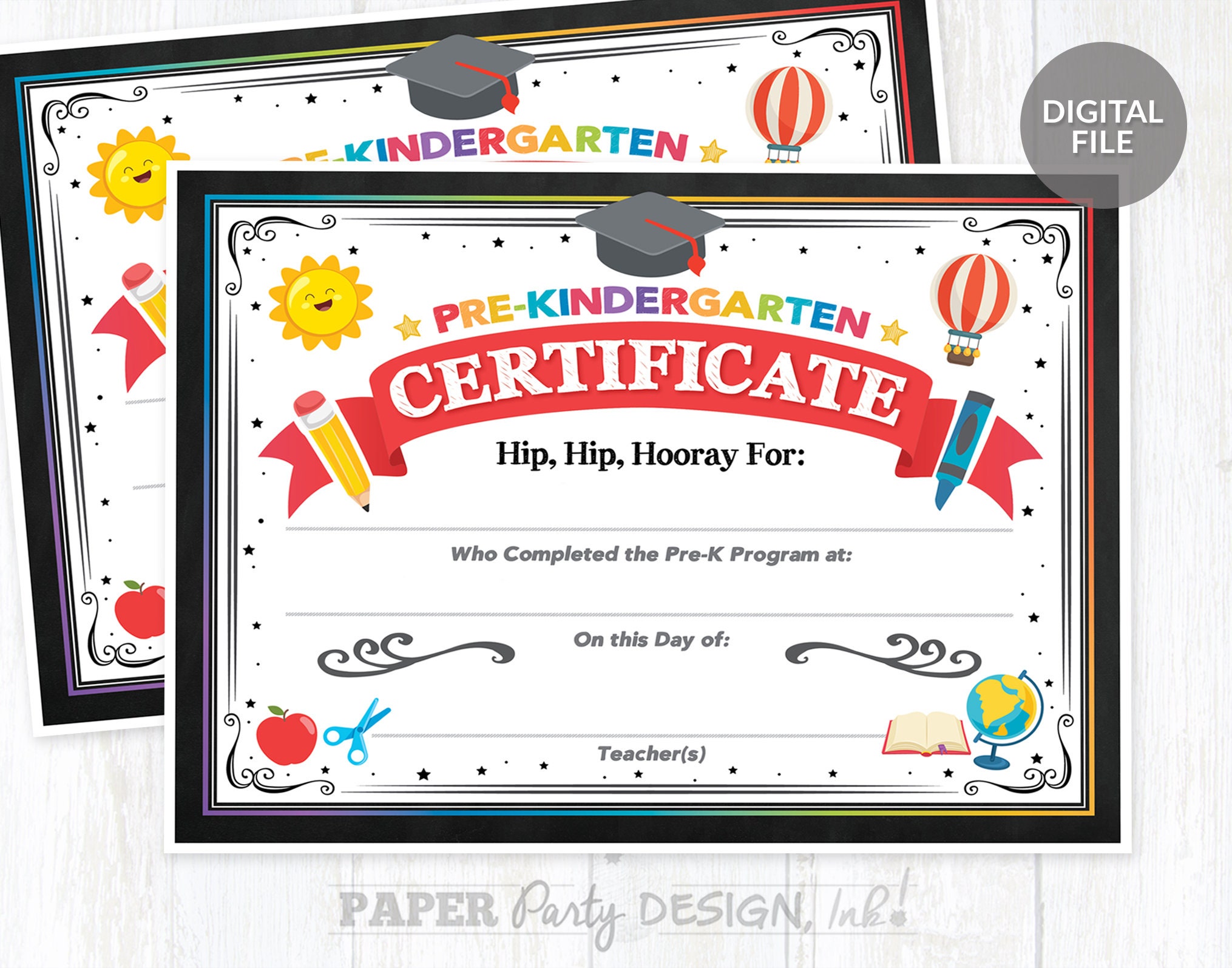 Prek Graduation Certificate Printable Pre-k Graduate - Etsy Australia