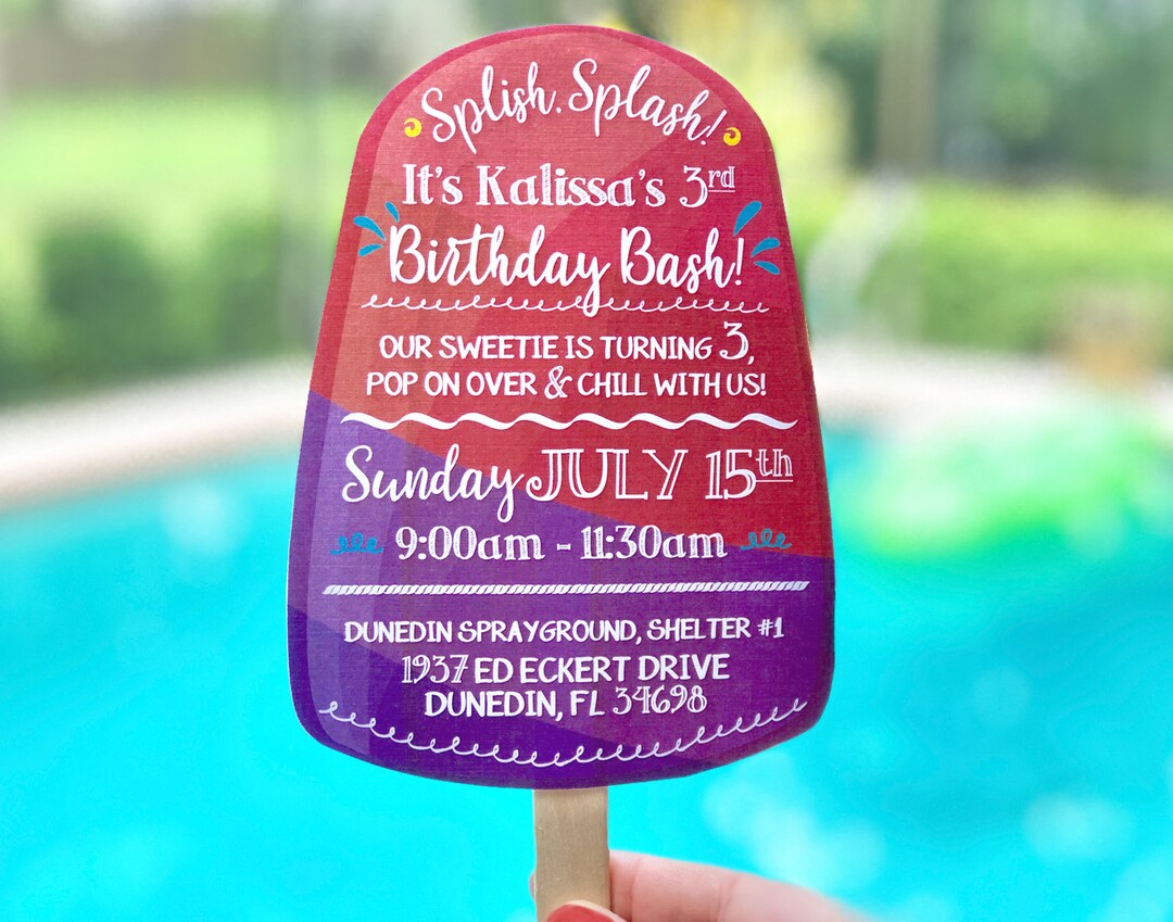 Popsicle Invitation DIY Popsicle Birthday Invitation Cut Out Etsy