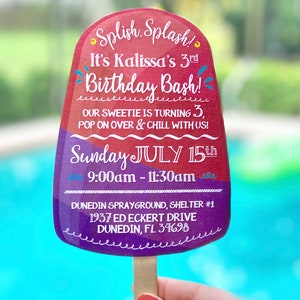 Popsicle Invitation, DIY Popsicle Birthday Invitation Cut Out, Popsicle Printable Cut Out, Popsicle Party Invite, DIY Popsicle Party Cut Out