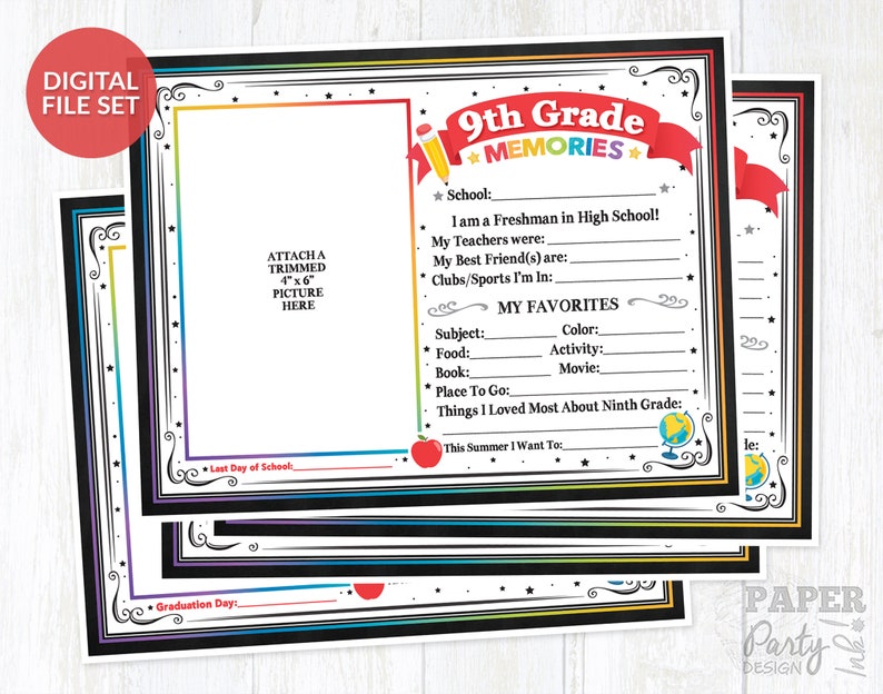 Personalized School Memory Box Printable Kit, DIY School Keepsake Kit, School Years Memory Box Printable Filing Kit, DIY School Memories Bin image 7