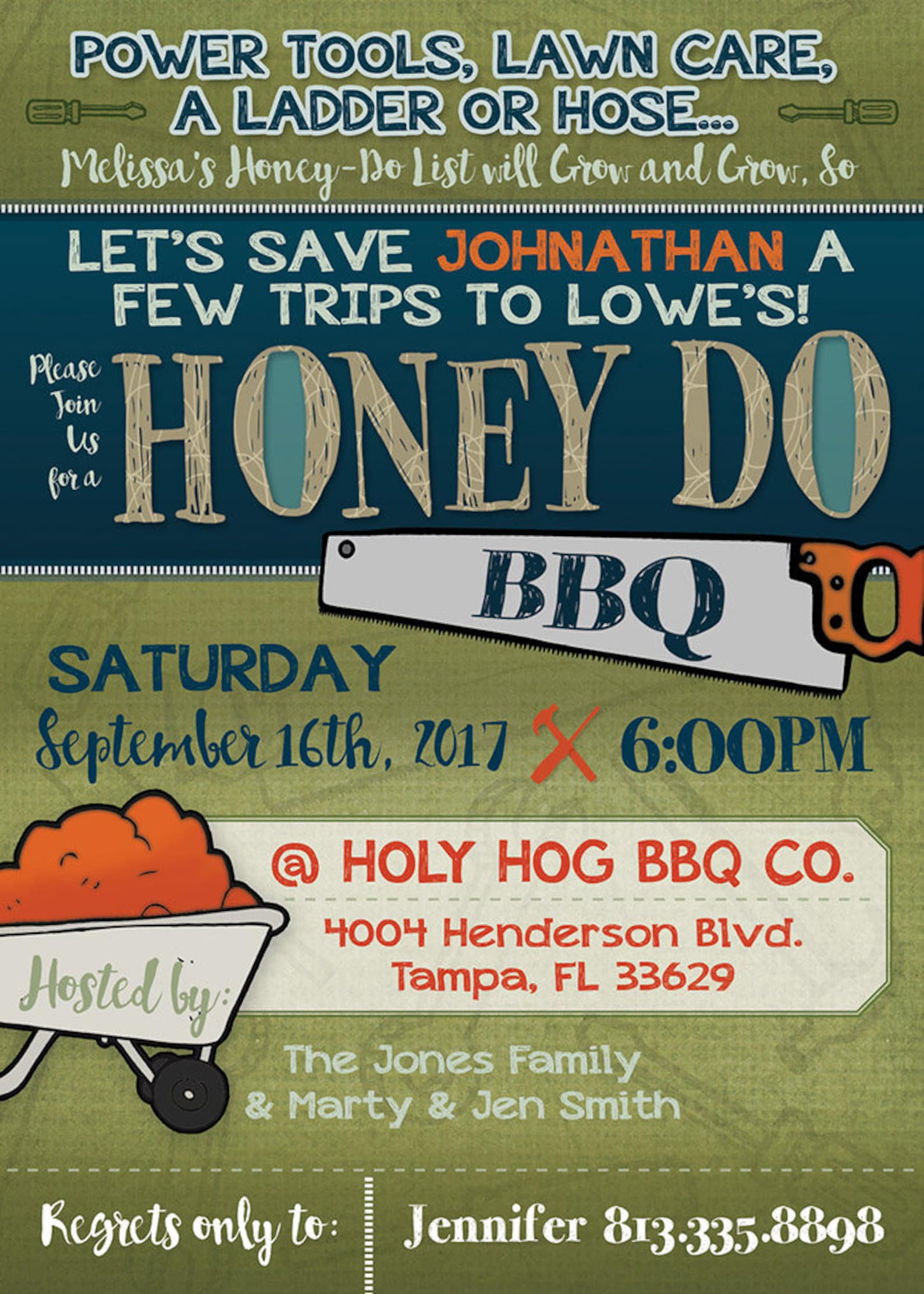 Honey Do BBQ Shower Invitation Digital 5 X7 Honey Do BBQ Etsy