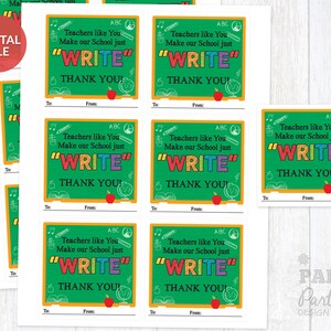 Druckbare Lehrer Wertschätzung Nur SCHREIBEN Tags, Lehrer Wertschätzung Geschenk Tags Just Write Set, Lehrer Wertschätzung Woche druckbare Geschenkanhänger