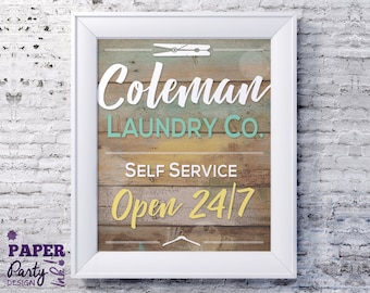 11" x 14" Personalized Laundry Room Sign, Digital Personalized Laundry Room Sign, Printable Laundry Room Decor, Laundry Room Personalized