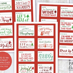 Christmas Party Name Tag Set, Christmas Name Tags, Christmas Name Tag Set of 24, Christmas Name Tags Digital File, Christmas Party Printable