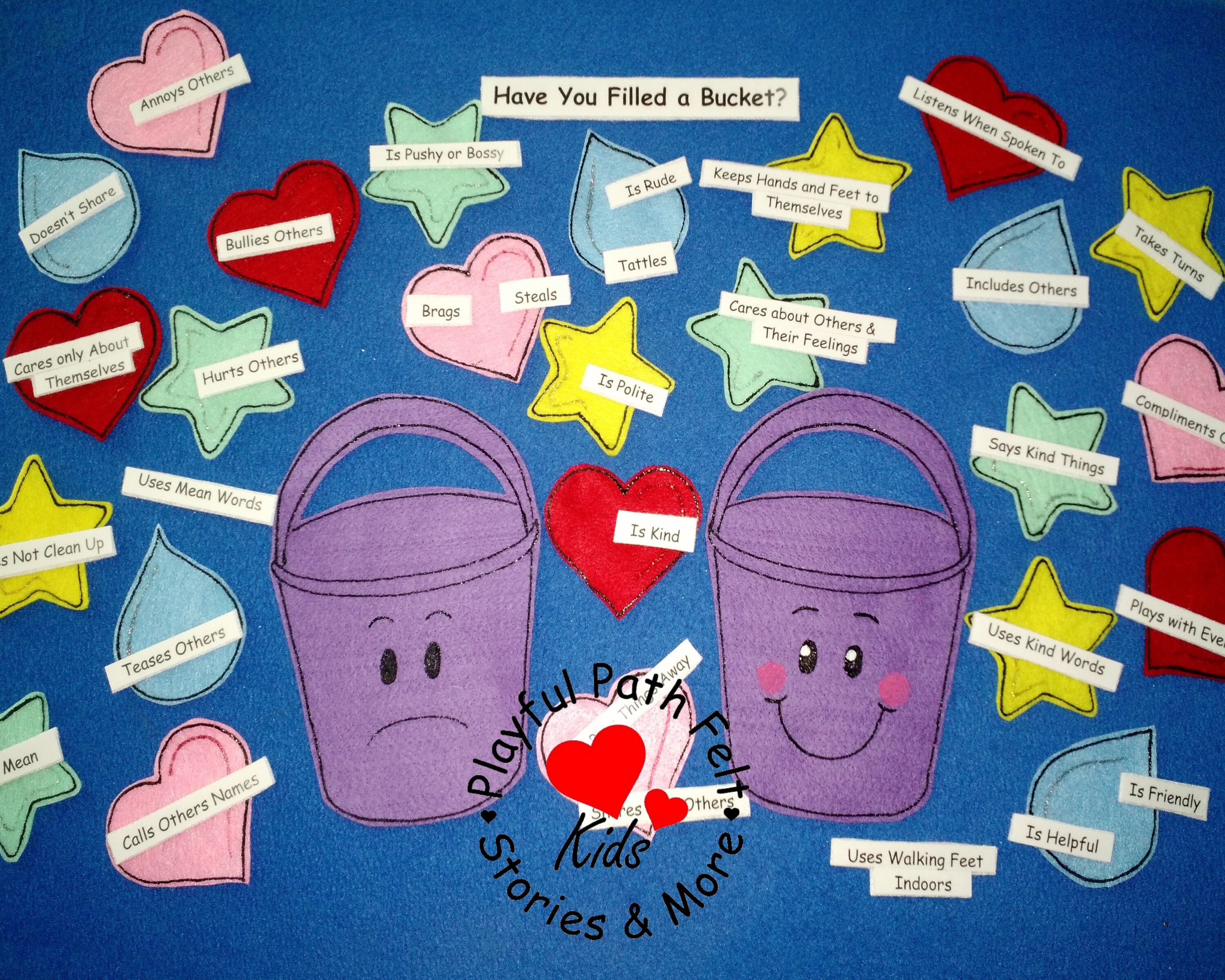 Bucket Filler Felt Story ECE Preschool Circle Time Felt Etsy