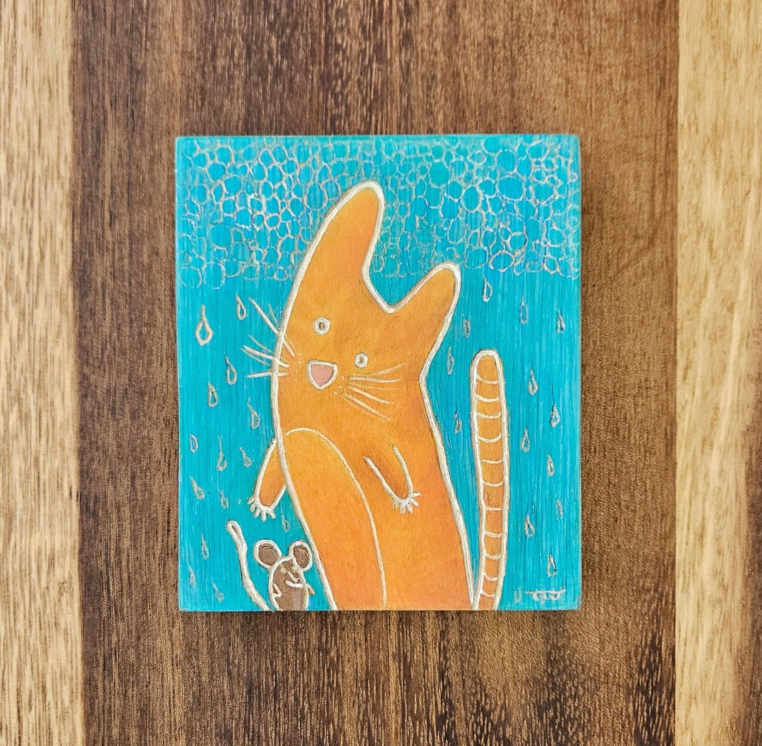 Pitterpatter Original Prismacolor Pencil Illustration W/dremel