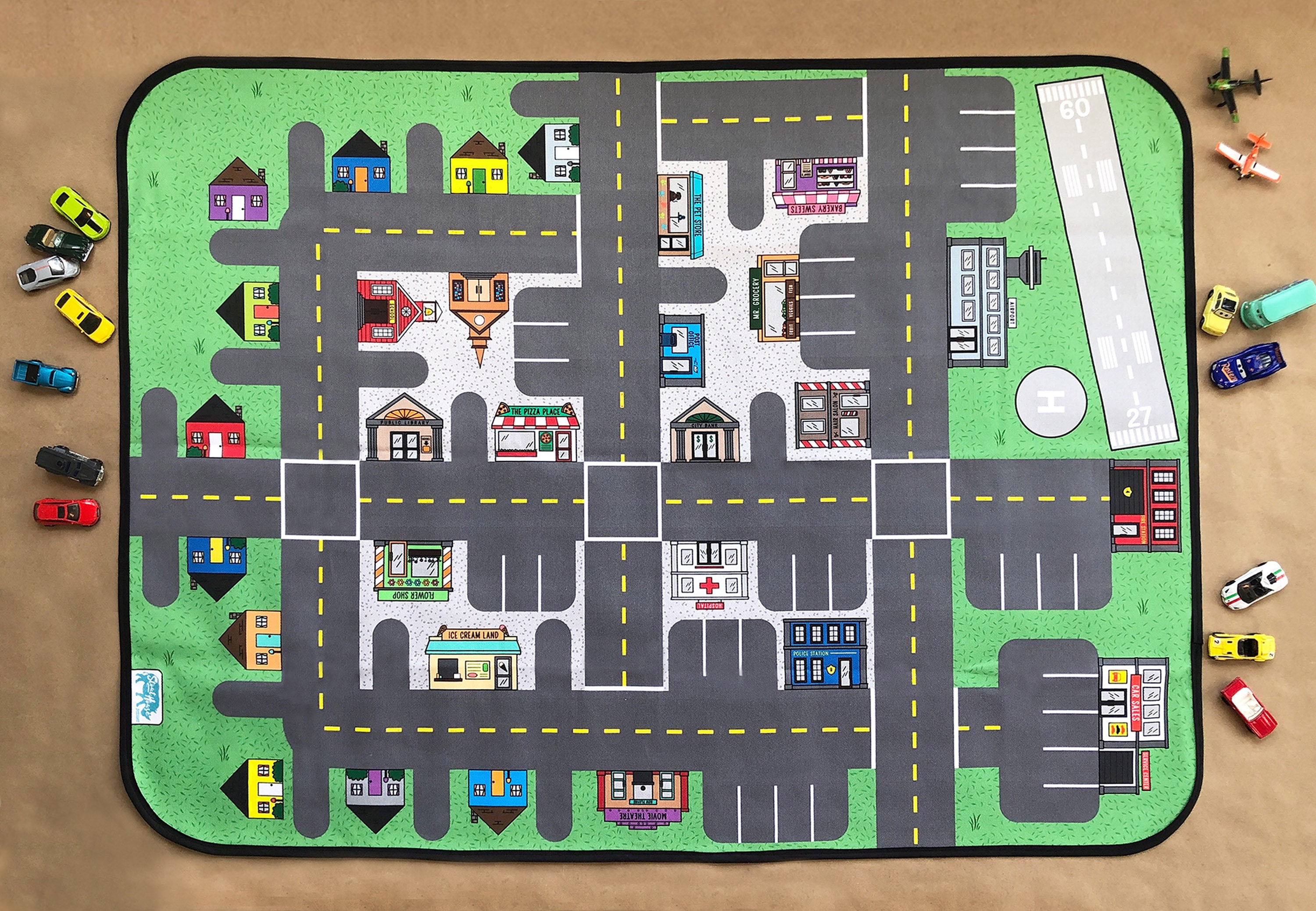 Kids Road Map Town Car Play Mat/Hot Wheels MatchBox Etsy