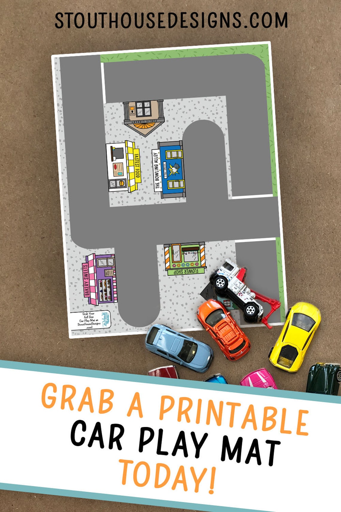 Car Play Mat Kids Printable/Kids Activities/Hot Wheels Etsy