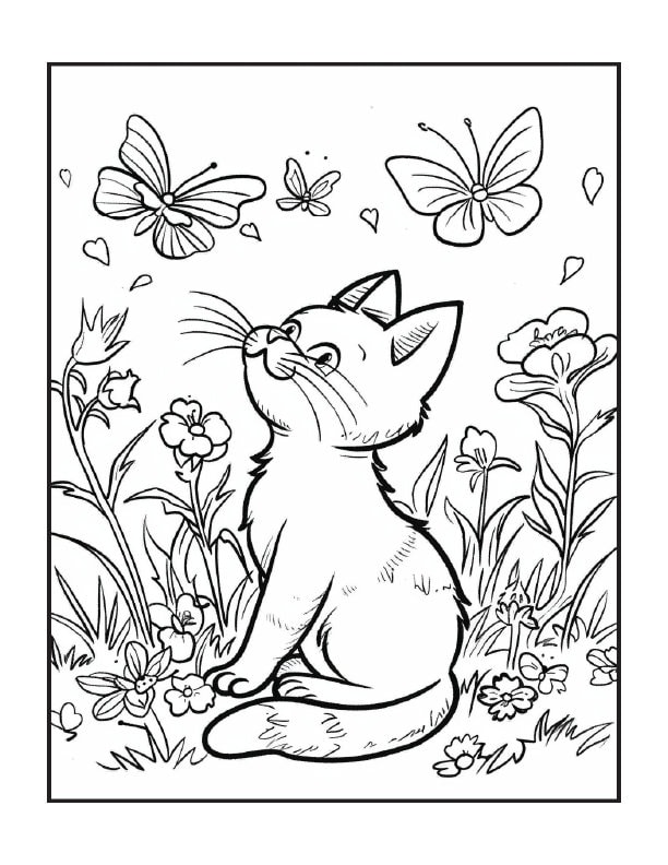 Cat Coloring Book - Etsy