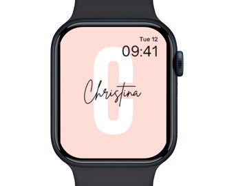 Apple Watch design, custom name, face design, apple watch, pink, girl, minimalist, apple face watch, boho apple watch, watch wallpaper