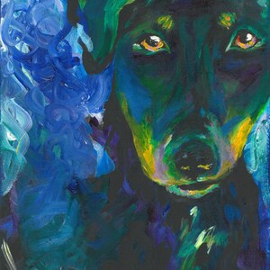 Blue Black Lab - Painted Print