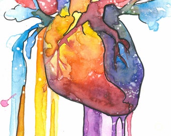 Human Heart - Painted Print