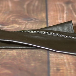 Long over elbow gloves fingerless, High quality leather with Swarovski Crystals