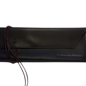Lederfedermäppchen, langer Lederpinselhalter, Künstlerwerkzeugtasche, kostenlose Personalisierung