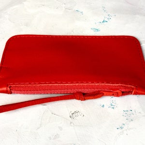 Portachiavi in pelle, portachiavi tascabile, portachiavi rosso, idee regalo di Natale per lei