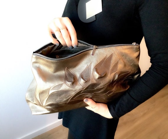 Felt & Leather Large Clutch Bag – Sundays On Somerset