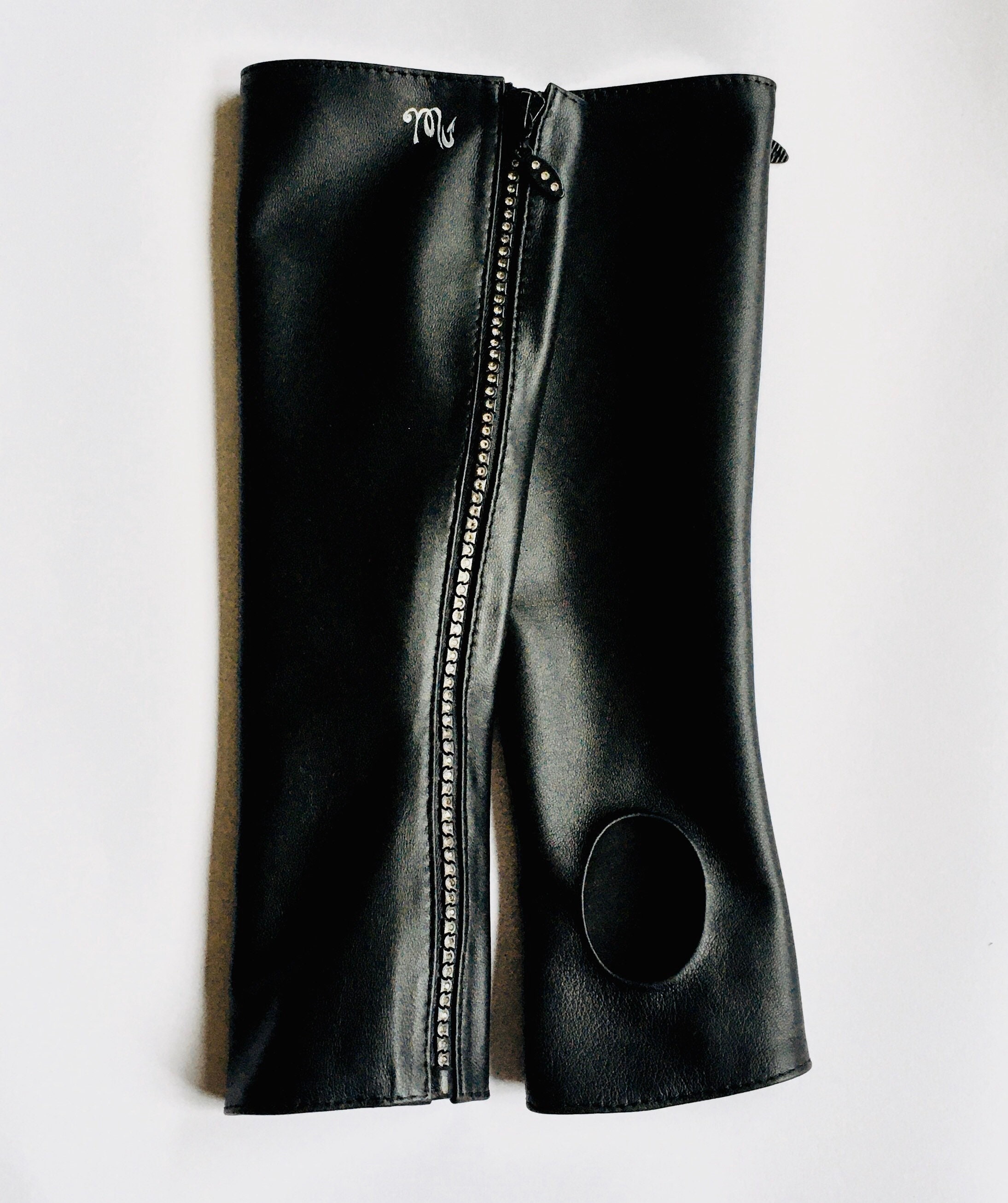 Leather Arm Sleeves Long Leather Gloves With Swarovski Etsy