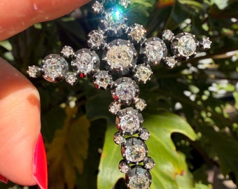 Late Victorian natural diamond cross set in silver Gothic